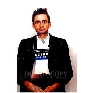Johnny Cash Mugshot 11 X 17 ~ RARE 1965 El Paso Picture ~ Artwork ~ Poster Print